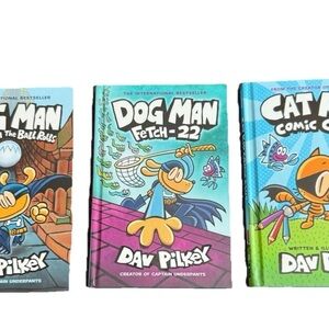 2 Dog Man Books 1 Cat kid Hardcover Dav Pilkey Graphic Novel Picture Comic